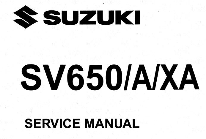 Suzuki SV650, SV650A, SV650XA Service Manual (2017-2019)