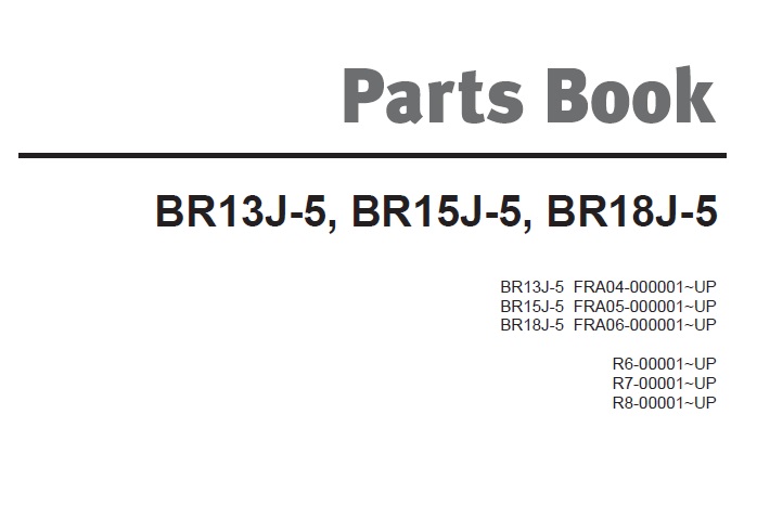 Doosan BR13J-5, BR15J-5, BR18J-5 Forklift Parst Manual