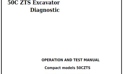 John Deere 50C ZTS Excavator Diagnostic Operation and Test Technical Manual (TM2056)