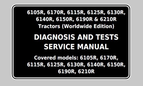 John Deere 6105R, 6170R, 6115R, 6125R, 6130R, 6140R, 6150R, 6190R & 6210R Tractors Diagnosis and Tests Service Manual (TM403819)