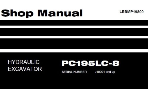 Komatsu PC195LC-8 Hydraulic Excavator Shop Manual (J10001-)