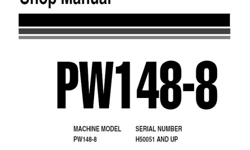 Komatsu PW148-8 Wheeled Excavator Shop Manual (H50051-)