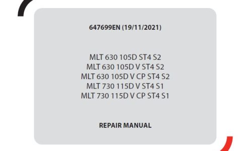 Manitou MLT 630, 730 ST4 S2, S1 Telescopic Handler Repair Manual