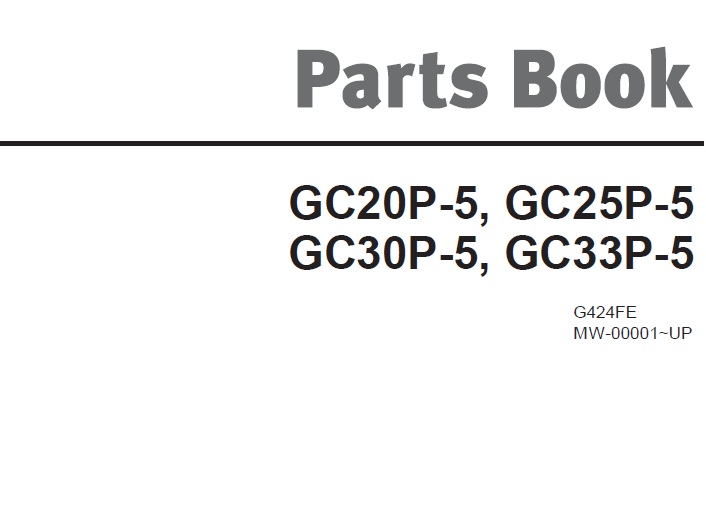 PM-Doosan GC20P-5, GC25P-5, GC30P-5, GC33P-5 Forklift Parst Manual