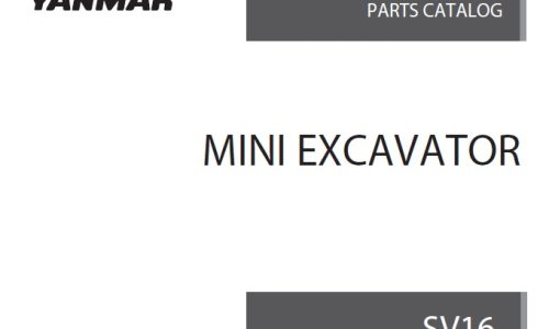 Yanmar SV16 Mini Excavator Parts Manual