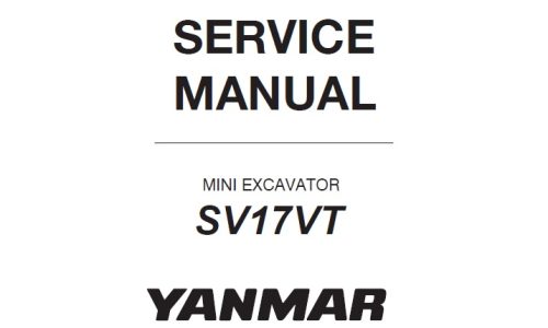 Yanmar SV17VT Mini Excavator Service Repair Manual