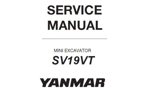 Yanmar SV19VT Mini Excavator Service Repair Manual
