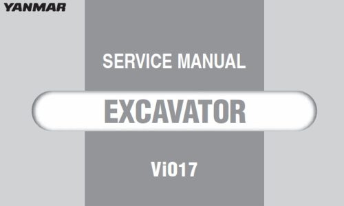Yanmar ViO17 Excavator Service Repair Manual