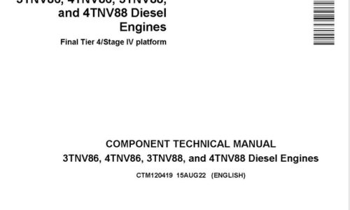 John Deere 3TNV86, 4TNV86, 3TNV88, 4TNV88 Yanmar Diesel Engine Component Technical Manual (CTM120419)