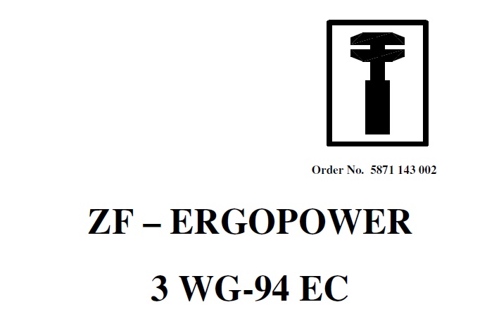 ZF 3 WG-94 EC Ergopower Transmission Repair Manual