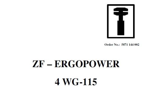 ZF 4 WG-115 Ergopower Transmission Repair Manual