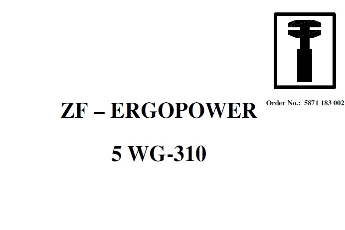 ZF 5 WG-310 Ergopower Transmission Repair Manual
