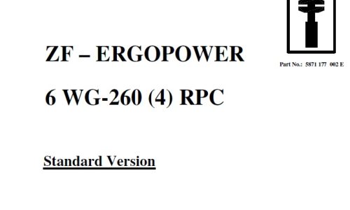 ZF 6 WG-260 (4) RPC Ergopower Transmission Repair Manual