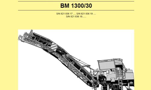 Bomag BM 1000 30, BM 1200 30, BM 1300 30 Cold Milling Machine Service Repair Manual
