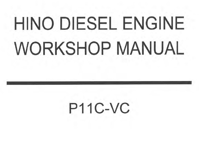 Hino P11C-VC Diesel Engine Workshop Service Manual