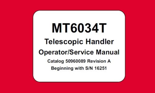 Manitou MT6034T Telescopic Handler Operators Manual