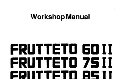 Same Frutteto 60 II, 75 II, 85 II Tractor Service Workshop Manual