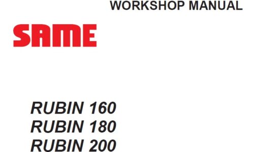 Same Rubin 160, 180, 200 Tractor Service Manual