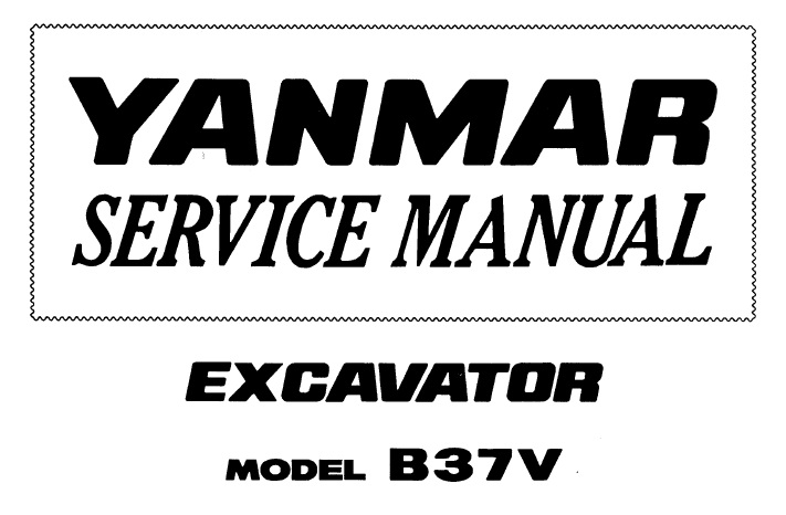 Yanmar B37V Crawler Excavator Service Repair Manual