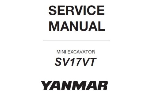 Yanmar SV17VT Mini Excavator Service Repair Manual