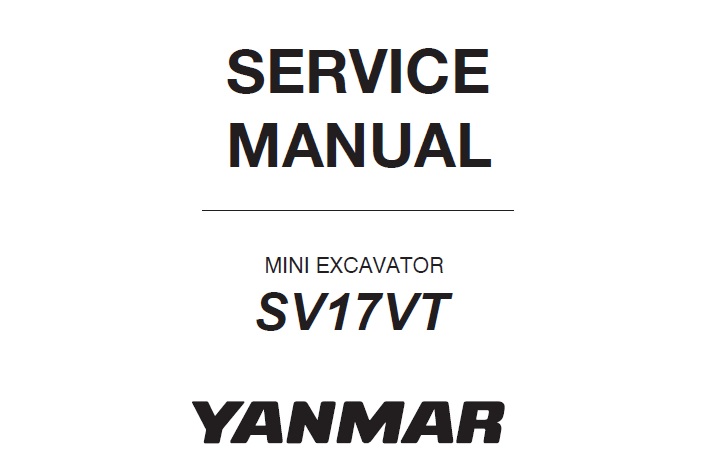 Yanmar SV17VT Mini Excavator Service Repair Manual